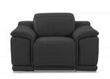 Mod Charcoal Gray Italian Leather Recliner Chair - Homeroots - Flyclothing LLC