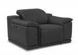 Mod Charcoal Gray Italian Leather Recliner Chair - Homeroots - Flyclothing LLC