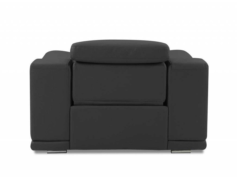 Mod Charcoal Gray Italian Leather Recliner Chair - Homeroots - Flyclothing LLC