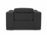 Mod Charcoal Gray Italian Leather Recliner Chair - Homeroots