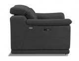 Mod Charcoal Gray Italian Leather Recliner Chair - Homeroots