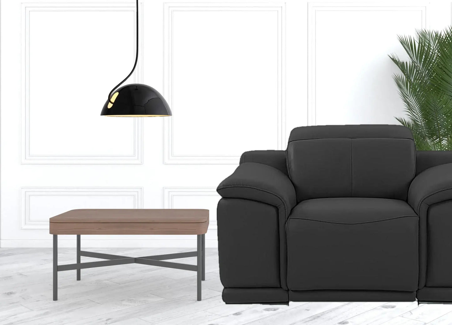 Mod Charcoal Gray Italian Leather Recliner Chair - Homeroots - Flyclothing LLC