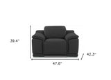 Mod Charcoal Gray Italian Leather Recliner Chair - Homeroots - Flyclothing LLC