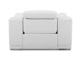 Mod Winter White Italian Leather Recliner Chair - Homeroots - Flyclothing LLC