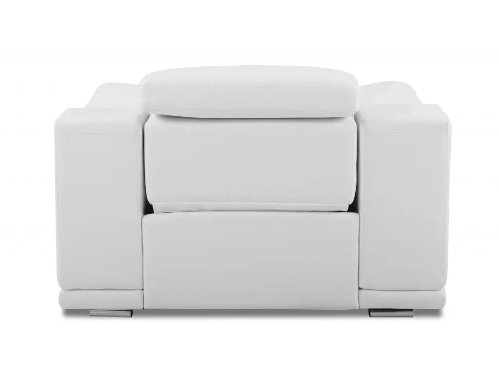 Mod Winter White Italian Leather Recliner Chair - Homeroots - Flyclothing LLC