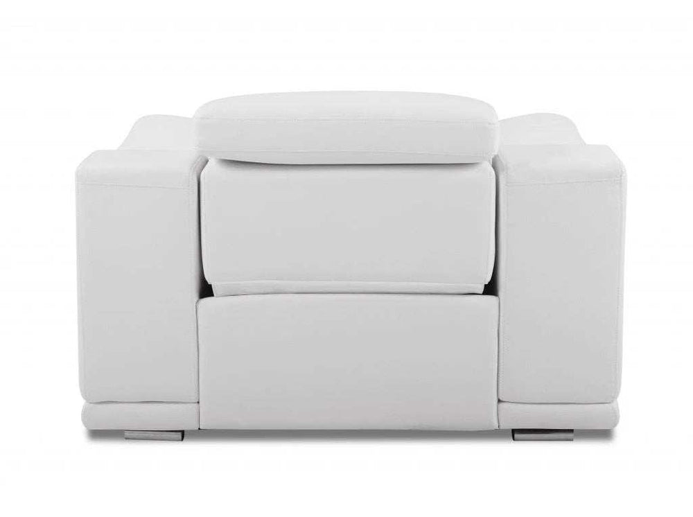 Mod Winter White Italian Leather Recliner Chair - Homeroots - Flyclothing LLC