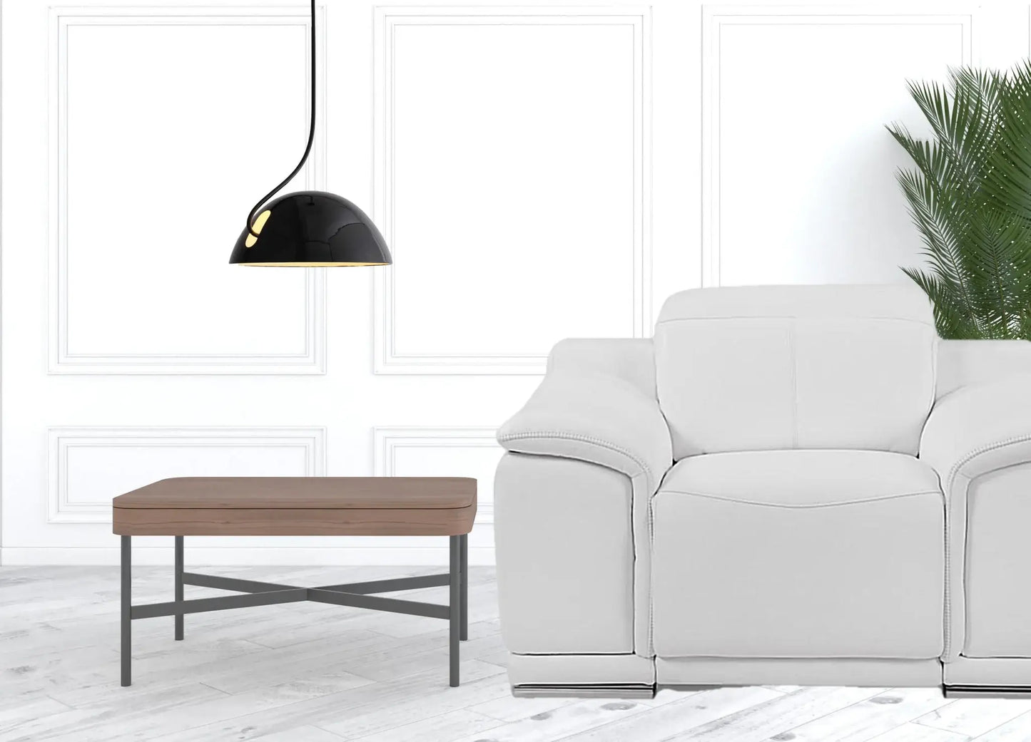 Mod Winter White Italian Leather Recliner Chair - Homeroots - Flyclothing LLC