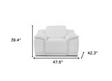 Mod Winter White Italian Leather Recliner Chair - Homeroots - Flyclothing LLC