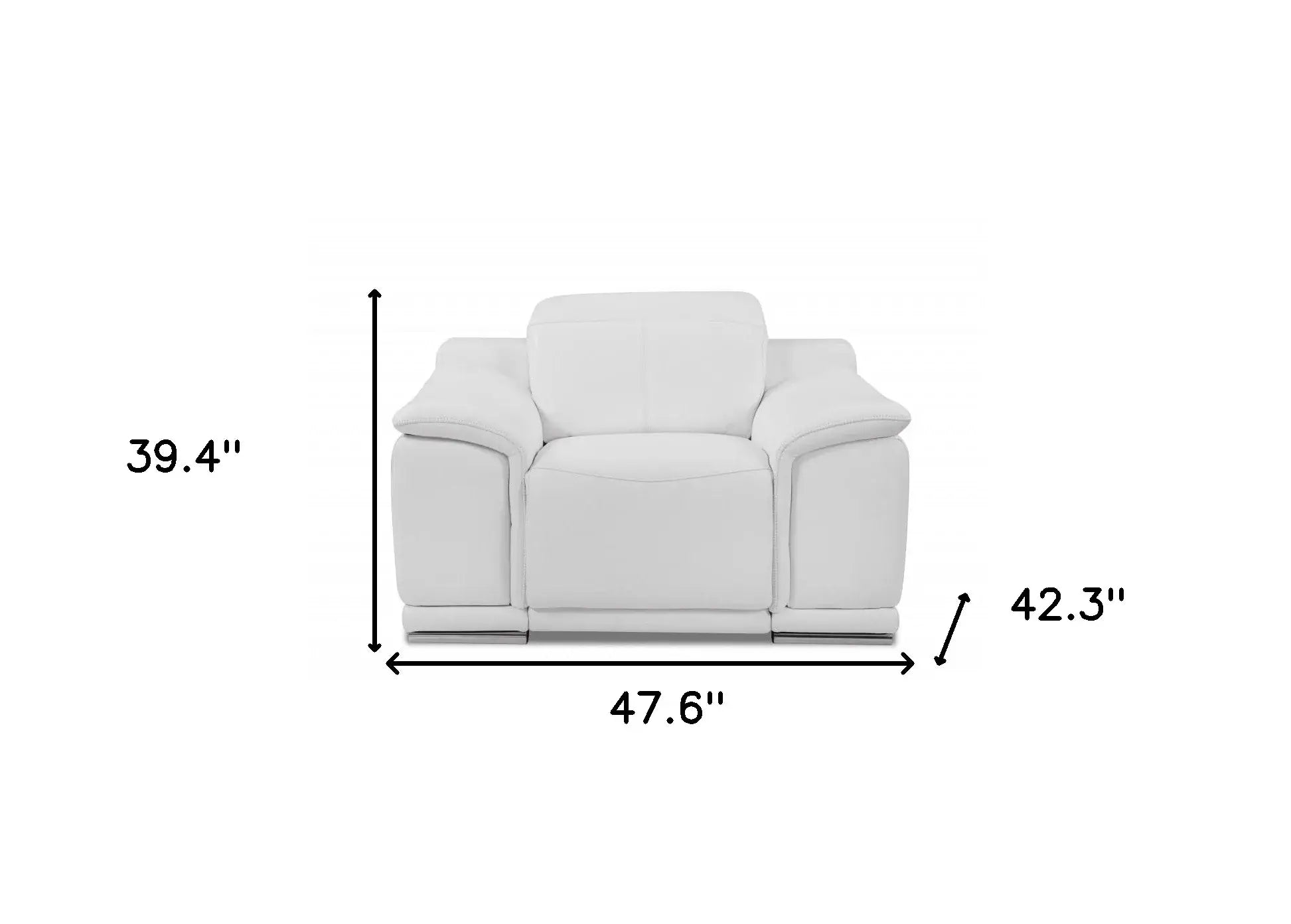 Mod Winter White Italian Leather Recliner Chair - Homeroots - Flyclothing LLC