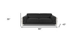 89" Dark Gray Italian Leather Sofa With Silver Legs - Homeroots - Flyclothing LLC