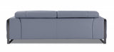 89" Light Blue Italian Leather Sofa With Chrome Legs - Homeroots - Flyclothing LLC