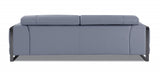 89" Light Blue Italian Leather Sofa With Chrome Legs - Homeroots