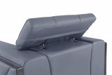 89" Light Blue Italian Leather Sofa With Chrome Legs - Homeroots - Flyclothing LLC