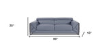 89" Light Blue Italian Leather Sofa With Chrome Legs - Homeroots - Flyclothing LLC