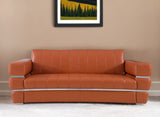 89" Camel Italian Leather Sofa With Silver Legs - Homeroots - Flyclothing LLC