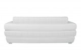 89" White Italian Leather Sofa With Silver Legs - Homeroots - Flyclothing LLC