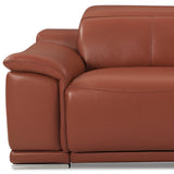 86" Camel Italian Leather USB Reclining Sofa With Silver Legs - Homeroots - Flyclothing LLC