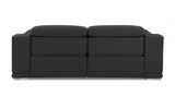 86" Dark Gray Italian Leather USB Reclining Sofa With Silver Legs - Homeroots