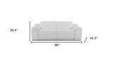 86" White Italian Leather USB Reclining Sofa With Silver Legs - Homeroots - Flyclothing LLC