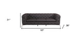 93" Brown Italian Leather Chesterfield Sofa With Silver Legs - Homeroots - Flyclothing LLC