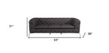 93" Brown Italian Leather Chesterfield Sofa With Silver Legs - Homeroots - Flyclothing LLC