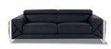 Two Piece Indoor Black Italian Leather Five Person Seating Set - Homeroots - Flyclothing LLC