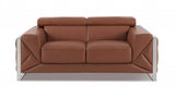Two Piece Indoor Camel Italian Leather Five Person Seating Set - Homeroots - Flyclothing LLC