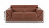 Two Piece Indoor Camel Italian Leather Five Person Seating Set - Homeroots - Flyclothing LLC