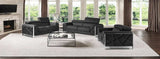Three Piece Indoor Dark Gray Italian Leather Six Person Seating Set - Homeroots - Flyclothing LLC