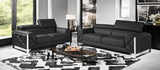 Two Piece Indoor Dark Gray Italian Leather Five Person Seating Set - Homeroots - Flyclothing LLC