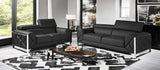 Two Piece Indoor Dark Gray Italian Leather Five Person Seating Set - Homeroots - Flyclothing LLC