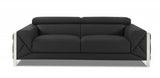 Two Piece Indoor Dark Gray Italian Leather Five Person Seating Set - Homeroots - Flyclothing LLC