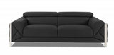 Two Piece Indoor Dark Gray Italian Leather Five Person Seating Set - Homeroots - Flyclothing LLC