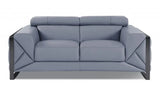 Two Piece Indoor Light Blue Italian Leather Five Person Seating Set - Homeroots - Flyclothing LLC