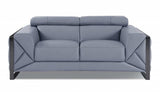 Two Piece Indoor Light Blue Italian Leather Five Person Seating Set - Homeroots - Flyclothing LLC