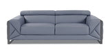 Two Piece Indoor Light Blue Italian Leather Five Person Seating Set - Homeroots - Flyclothing LLC