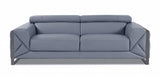 Two Piece Indoor Light Blue Italian Leather Five Person Seating Set - Homeroots - Flyclothing LLC