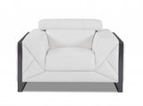 Three Piece Indoor White Italian Leather Six Person Seating Set - Homeroots - Flyclothing LLC