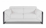Two Piece Indoor White Italian Leather Five Person Seating Set - Homeroots - Flyclothing LLC