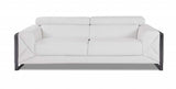 Two Piece Indoor White Italian Leather Five Person Seating Set - Homeroots - Flyclothing LLC