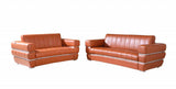 Two Piece Indoor Camel Italian Leather Five Person Seating Set - Homeroots - Flyclothing LLC