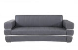 Two Piece Indoor Dark Gray Italian Leather Five Person Seating Set - Homeroots - Flyclothing LLC