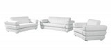 Three Piece Indoor White Italian Leather Six Person Seating Set - Homeroots - Flyclothing LLC