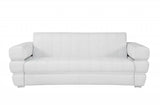 Two Piece Indoor White Italian Leather Five Person Seating Set - Homeroots - Flyclothing LLC