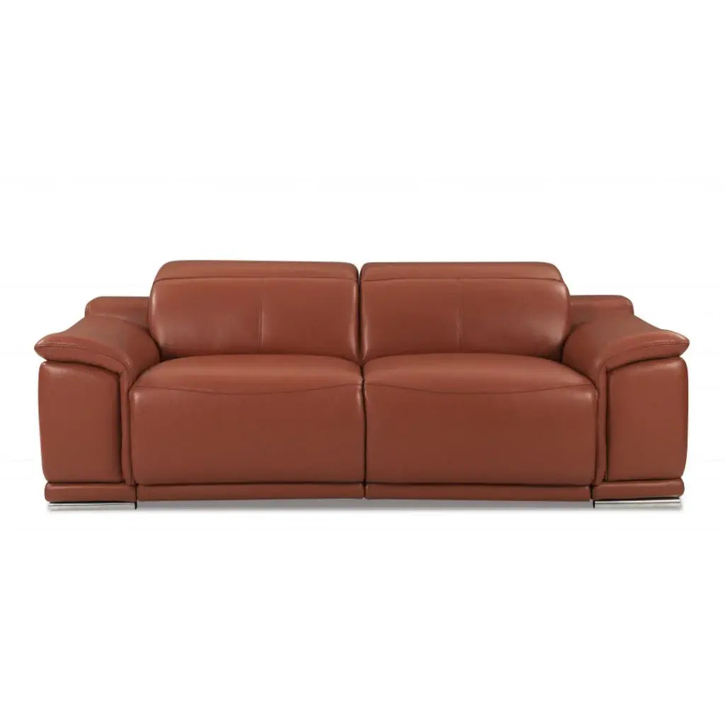Three Piece Indoor Camel Italian Leather Six Person Seating Set - Homeroots - Flyclothing LLC