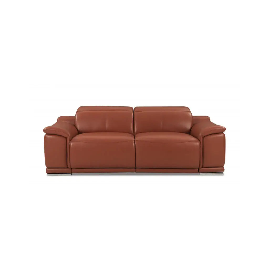 Two Piece Indoor Camel Italian Leather Five Person Seating Set - Homeroots - Flyclothing LLC