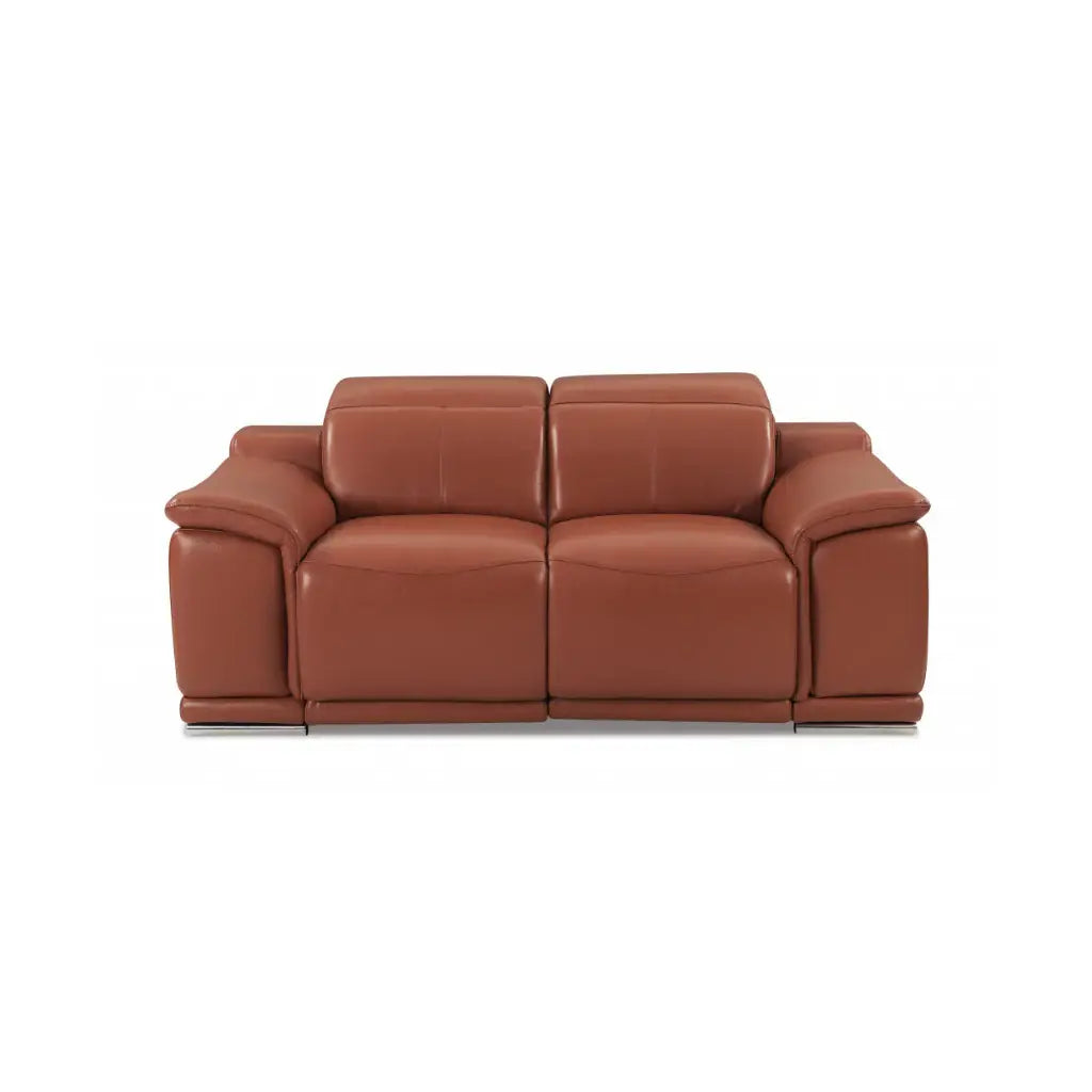 Two Piece Indoor Camel Italian Leather Five Person Seating Set - Homeroots - Flyclothing LLC