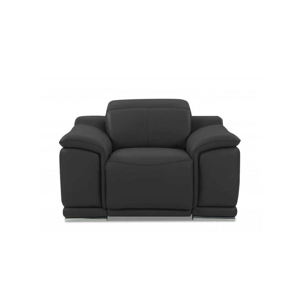 Three Piece Indoor Dark Gray Italian Leather Six Person Seating Set - Homeroots - Flyclothing LLC