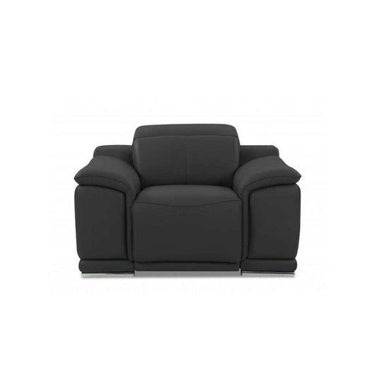 Three Piece Indoor Dark Gray Italian Leather Six Person Seating Set - Homeroots - Flyclothing LLC