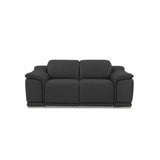 Three Piece Indoor Dark Gray Italian Leather Six Person Seating Set - Homeroots - Flyclothing LLC